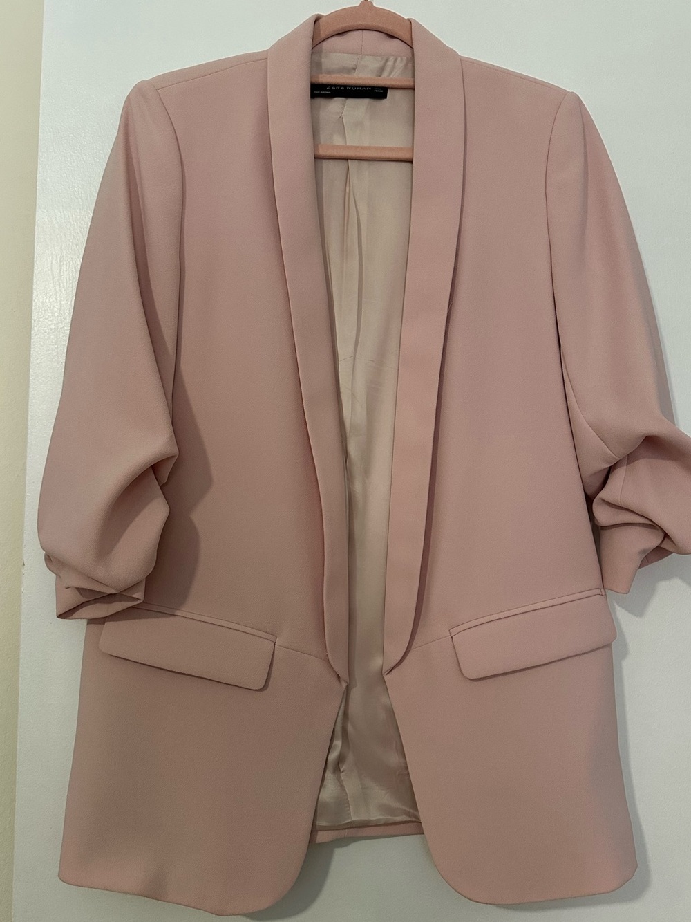 Zara Dusty Pink Open-Front Blazer